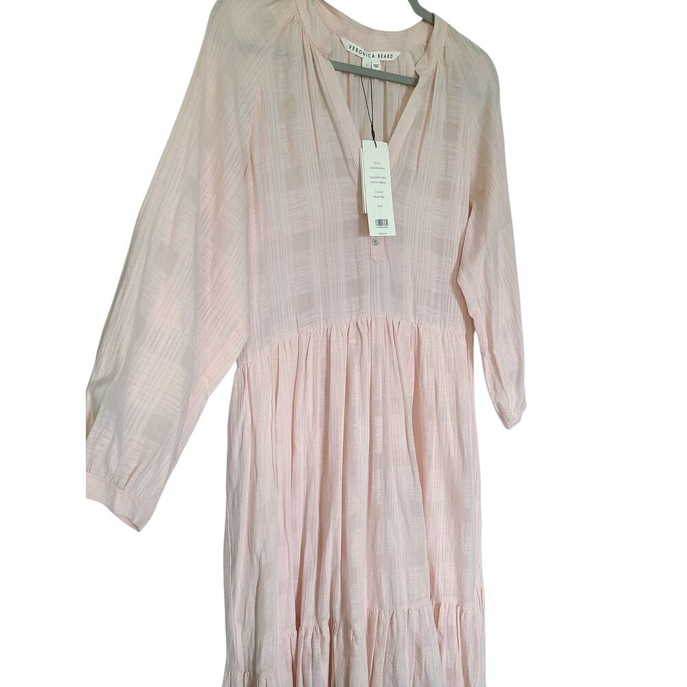 Veronica Beard Sarita Tiered Midi Dress Blush Pink NWT Size Large (Flaw) - Picture 6 of 11